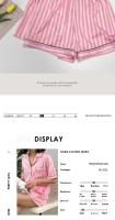 Conjunto De Pijamas De Verano Para Mujer En Rosa Con Rayas Corto Y Cuello En V Pié Y Pecho De Alta Calidad Ropa De Dormir De Dos Piezas - details 3