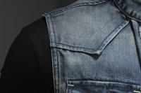 Chaleco De Mezclilla Casual Para Hombre Estilo 2025 Moda Elegante Color Sólido Con Hebilla Alta Calidad Boutique Todo Incluido - details 11