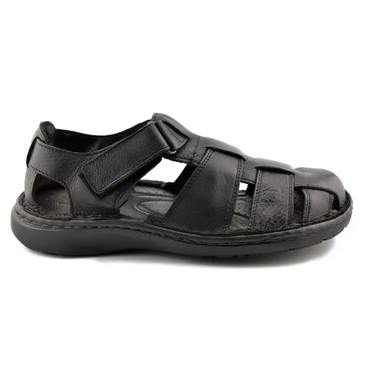 Sandalias de hombre negras de piel by Innovation Piel Piel Piel rellena de gel - 1
