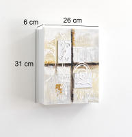 Cuadroexpres - Armario para Llaves, Pintado a Mano, Abstracto Marrón y Plata 26x31x6 cm, con 15 Ganchos, con Relieve, 100% Original, Firmado por el Artista - details 2