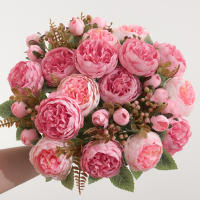 1 Pieza De Flores Artificiales Peonia De Seda Para Decoración Casa Boda Fiesta Faux Bouquet Arreglo De Plástico - details 4