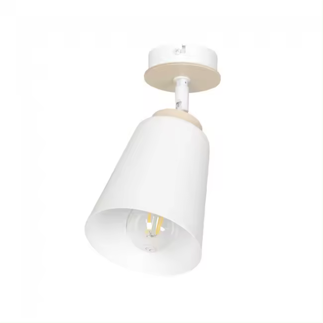 Wonderlamp Aplique orientable Tasla Blanco y Madera 1XE27 - 1