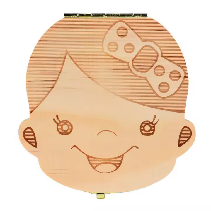BARAC Caja Dientes de Leche Organizador Madera Castellano Niño Niña Principe Princesa Rubia chico Ratoncito Perez cajita de madera detalles y regalos de Bautizos, Bodas, Comuniones, Cumpleaños - 1