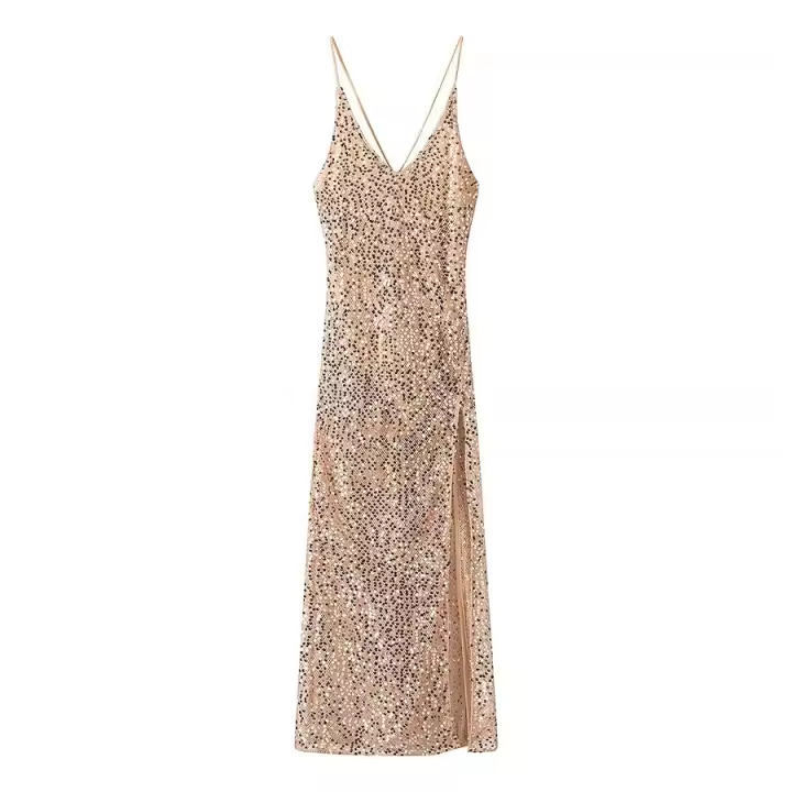 Vestido de fiesta de noche con cinturón adelgazante de espagueti, pantalones sin espalda, sexys, a la moda, para mujer - 1