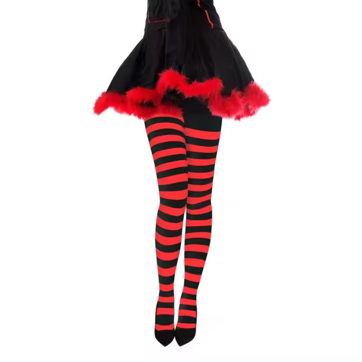 Calcetines Largos Hasta La Rodilla Para Mujeres Y Niñas Con Estampado De Rayas En Algodón Cálido Y Tierno Pantimedias Elásticas - 1