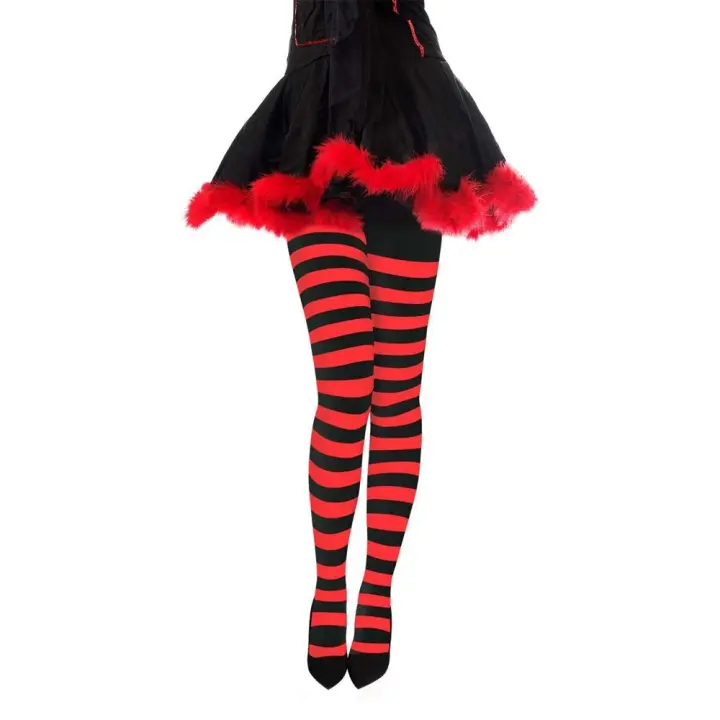 Calcetines Largos Hasta La Rodilla Para Mujeres Y Niñas Con Estampado De Rayas En Algodón Cálido Y Tierno Pantimedias Elásticas - 1