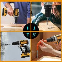 Taladro Inalámbrico Portátil de Alta Velocidad | 25 Niveles de Par Ajustable, Interruptor de Avance/Retroceso + Luz LED | Kit Multifuncional Recargable para Hogar y Profesional - details 0