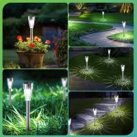 Luces solares para jardín 12 piezas Luces solares para jardín/paisaje IP44 Luces LED impermeables para exteriores para jardín, luces solares para césped de acero inoxidable para pasillo, césped, terraza - details 1