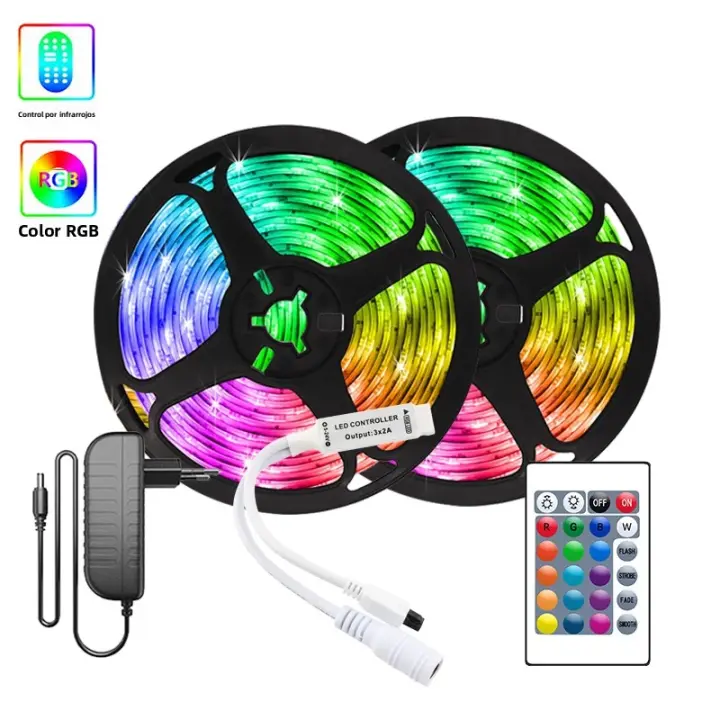 Tiras LED Inteligentes RGB 12V 30M Para Decoración De Habitación De Juegos Con Control Remoto LED Fita De Navidad 5050 - 1