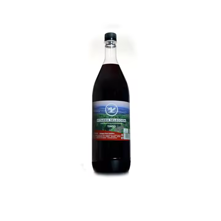 Caja de 10 botellas PET x 1,5 litros de vino pitarra tinto elaborado de forma tradicional en Extremadura - 1