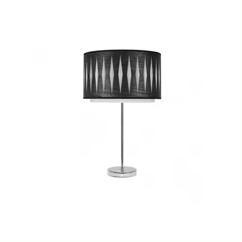 FABRILAMP Lámpara de Mesa Sobremesa Alto Alexandra 1xe27 Cromo/madera Negra 61x30x30 Cm - Diseño Elegante - 1
