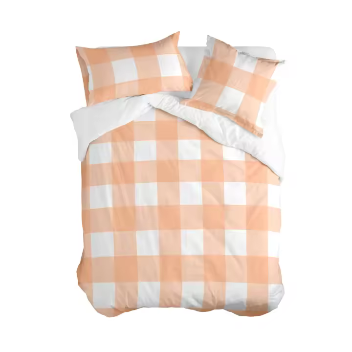 Happyfriday- Gingham Funda nórdica Melocotón, Fundas nórdicas 100% Algodón, calidad de 150 TC, Fabricado en España (No incluye fundas de almohada) - 1