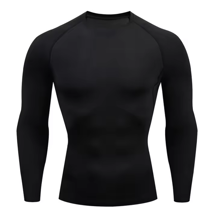 Camiseta Deportiva Para Hombre Secado Rápido Compresión Segunda Piel Gimnasio Ejercicio Correr Manga Larga Fitness T-Shirt - 1