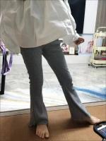 Pantalones De Pierna Ancha Para Niñas Sonkpuel Verano 2025 Pantalones Casuales Elásticos Para Niños Con Bordado De Corazón Ajustados Talla True mid Waist Estilo Bootcut Jeans - details 0