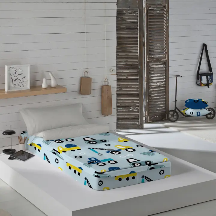 SACO NORDICO INFANTIL 100% ALGODÓN CON RELLENO CONSTRUCTION COSTURA FABRICADO EN ESPAÑA - 1