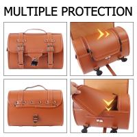 Bolsa Impermeable De Gran Capacidad Para Motocicleta Marrón Bolsa De Herramientas Lateral Viaje Trasero Sillín Para Harley Honda Yamaha - details 5
