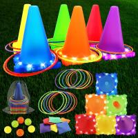 Juego De Jardín Familiar Con Luz 3 En 1 Juego De Tiro a Conos De Bola Y Anillo Con Bolsa De Gran Tamaño Para Niños Y Adultos - details 6