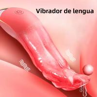 Vibrador Realista Con Lengua Para Estimulación De G-Spot Y Clítoris Juguetes Sexuales Para Adultos USB Control Remoto Silicone - details 4