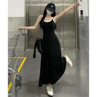 Nuevo Vestido Oscuro De Verano Con Hombros Descubiertos Y Sin Mangas Para Mujer Vestido A-Line De Pierna Larga Estilo Sexy Y Club - details 3