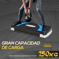 HOMCOM Step de Aeróbic Stepper para Fitness con Altura Regulable 3 Niveles de 10/15/20 cm para Deporte y Ejercicio en Casa Gimnasia Carga 150 kg 80x31x20 cm Negro - details 4