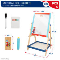 WOOMAX - Spidey y su superequipo pizarra caballete infantil 2 en 1, juguetes para niños, doble cara, blanca y negra, todo en uno, con tizas, borrador, rotulador, regalos para niños y niñas, +4 años - details 4