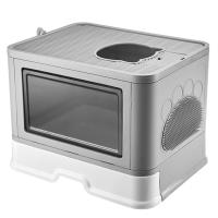 Aqrau Inodoro WC Para Gatos, con puerta frontal, Bandeja de arena con Pala, Facilitar la Limpieza - details 0