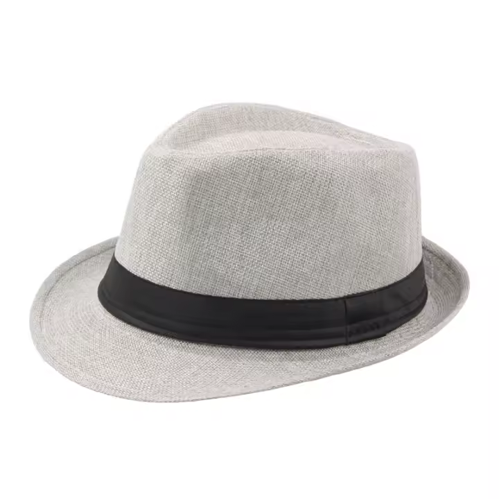 Sombrero De Paja Ancha Para Hombre Y Mujer Estilo Casual De Verano Protección Solar Color Sólido Sombrero De Panamá Cowgirl - 1
