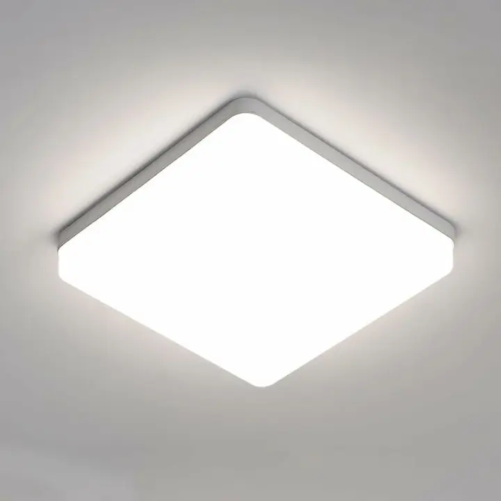 Luz de Techo LED de 3000K Rectángulo de 23x23cm Lámpara de Techo Impermeable IP54 para Baño, Dormitorio, Sala de Estar, Cocina Iluminación y Decoración - 1