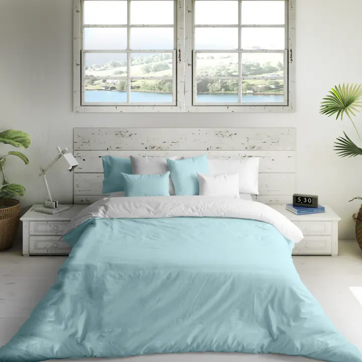 NATURALS - Funda Nórdica Lisa Bicolor Reversible - Algodón Extra Suave - 144 Hilos - Cama 90/105/135/150/180/200 - Fabricado en España - 1