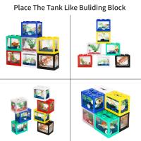 Acuario De Peces Miniatura Creativa DIY Bloques De Construcción Desmontables Para Escritorio Decoración Para Hogar Y Oficina Caja De Alimentación Para Betta - details 1