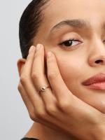 Pandora - Anillo de Halo de corazón grabable - Baño de Oro de 14K - details 1