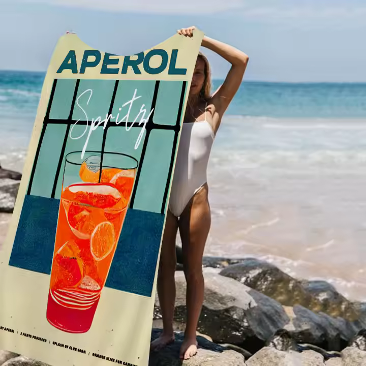 Toalla De Baño Colorida Con Diseño De Frutas Y Jugos Mojito Aperol Spritz Toalla De Playa Sand-Free Para Mujer Toalla De Yoga De Spa Gimnasio Piscina Tamaño 76x182 Cm Material Poliéster/Celulosa - 1