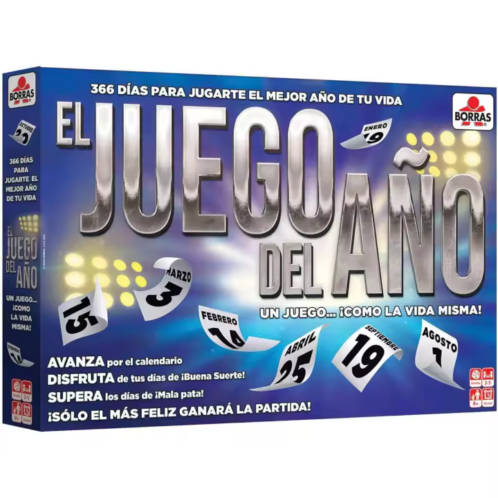 Borras - El Juego del Año Avanza por el Tablero Desde el 1 de enero hasta el 31 de diciembre. Cada Mes, caerás en días Especiales Que te harán Ganar o Perder Felicidad o Dinero + 10 años (19460) - 1
