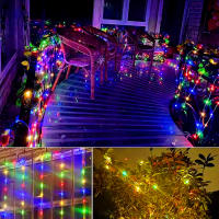 Luces De Navidad Bluetooth Inteligentes RGBIC LED Solar Impermeables Para Exterior Decoración De Año Nuevo Lámpara Fae Tirada 8M 12M - details 9