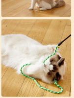 Juguete Interactivo Para Gatos Con Plumas Y Cinta De Satén Con Campana Varita Telescopio Para Divertir a Los Gatos Y Gatitos Accesorios Para Gatos - details 8