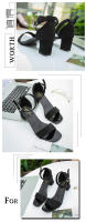 Sandalias De Moda Para Mujer Verano 2024 Tacón Medio Alto Exterior Elegantes Zapatos De Boda plus Size 34-40 Con Correa De Cierre - details 7