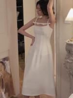 Vestido Corto Elegante De Verano Para Mujer Estilo Coreano Suelto Con Tirantes Solido Vestido De Fiesta Noche A-Line Zipper - details 9
