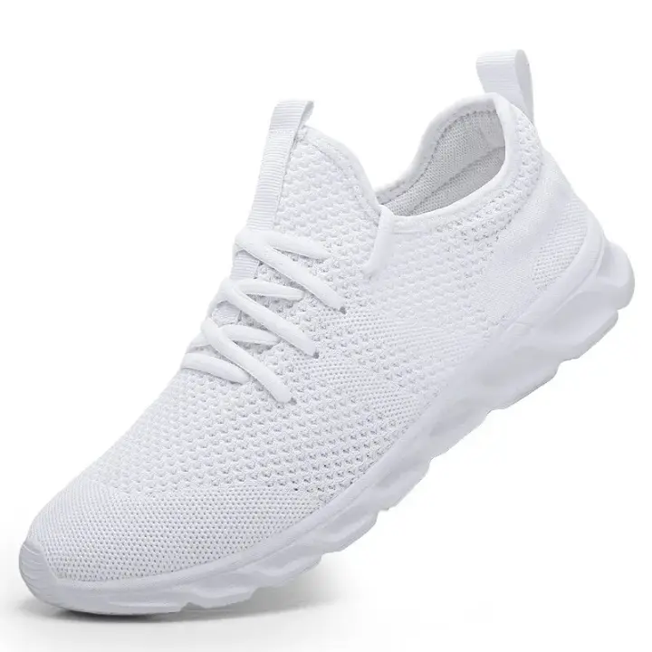 Zapatos Deportivos Casuales Para Mujer Zapatillas Ligeros Blancas Y Negras Transpirables De Malla Adecuados Para Correr Y Tenis Outdoor - 1