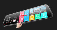 Cámara De Coche Con Pantalla Táctil De 10 Pulgadas 1080P DVR Grabadora De Video Espejo Dual Lente Streaming Grabadora De Conducción Negro - details 4