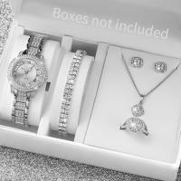 Set De 6 Relojes Para Mujer Moda Diamantes Romana Dial Cuarzo Pulseras Acero Inoxidable Joyería Set Sin Caja Relojes De Pulsera - details 1