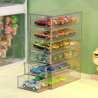 Caja De Exhibición Transparente Multi-Nivel Para Modelo De Coche De Rueda De Aire Aluminio 1:64 Con Cajón Doble Organizador De Juguetes Moderno Para Garage - details 5