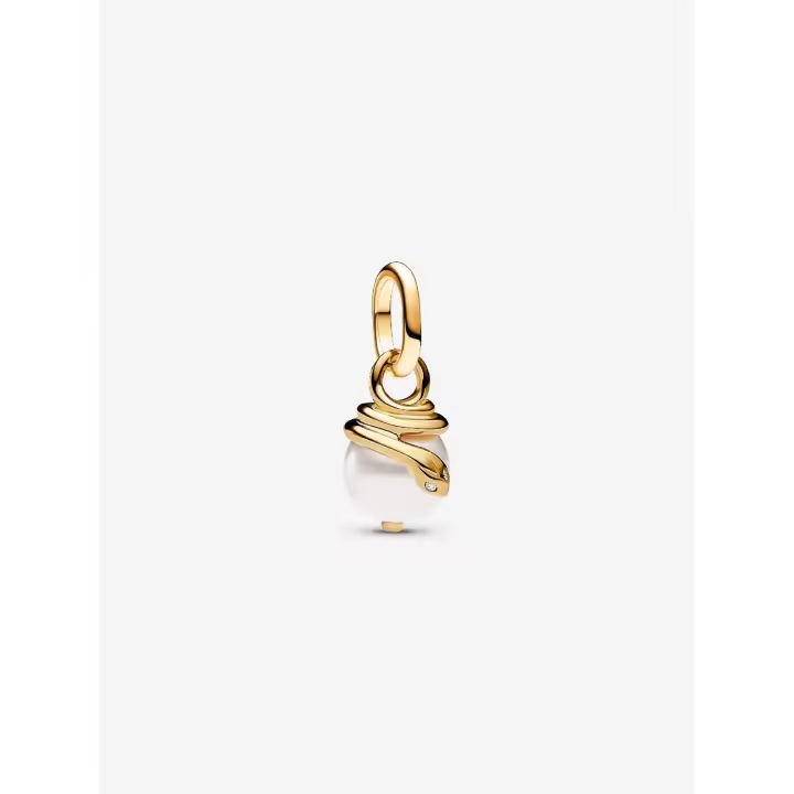 Pandora - Charm Colgante mini con diseño de serpiente perlada de Pandora ME - Baño de Oro de 14 K - 1