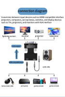 Adaptador MUCAI HDMI-Femenino a VGA-Macho Con Cable De Audio 3.5mm Salida De Video 1080P FHD Para PC Laptop TV Box Monitor - details 9