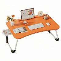 Mesa perezosa multifuncional, Mesa plegable portátil multifuncional de una pieza para cama, mesa de cama plegable portátil, escritorio de ordenador ajustable en altura con portavasos para cama y oficina - details 9