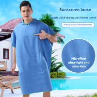 Poncho De Playa Para Adultos Toalla De Baño Microfibra Toalla De Natación Secado Rápido Funda De Sillín De Bicicleta - details 2