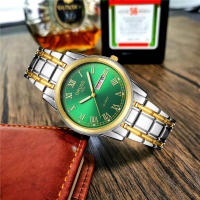 Reloj De Pulsera De Moda ORUSS Para Hombres Acero Inoxidable Resistente Al Agua Luminoso Deportivo Y De Negocios Con Calendario Y Fechas Semanales - details 3