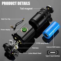 Linterna Táctica Mini LED 3Leds Recargable Con Imán Lateral Y Clip Para Exteriores Pesca Brillante Luz De Emergencia Resistente Al Agua - details 4