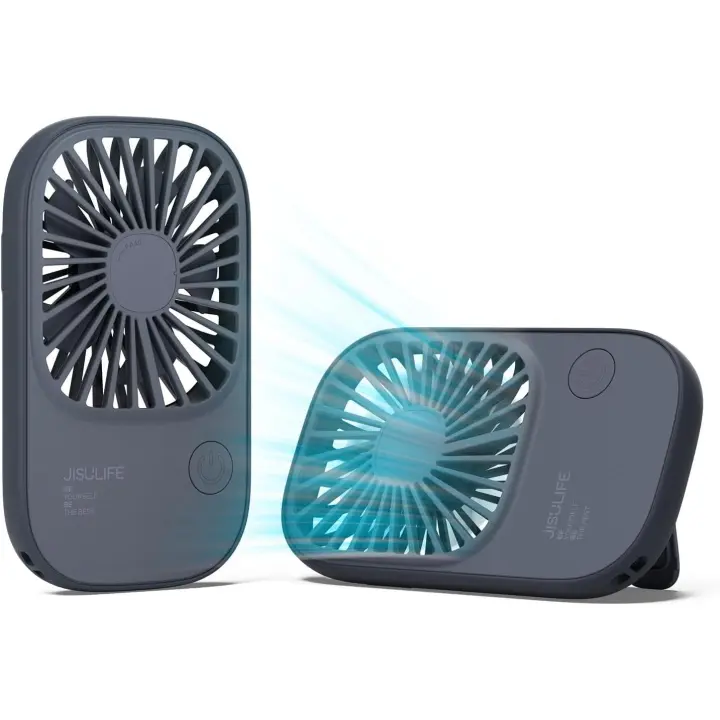 Ventilador Portatil, Ventilador USB Mini Ventilador Pequeño de Mano 3 Velocidades Banco de Energía para Oficina, Hogar, Fitness, Viajes, Aire Libre Azul - 1