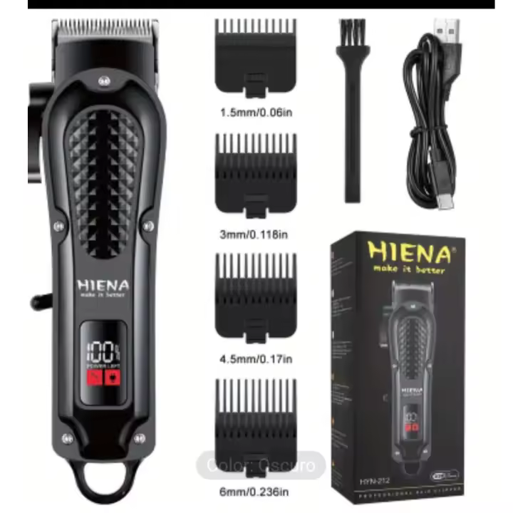 Cortadora de pelo profesional ajustable para hombres, máquina cortadora de pelo con pantalla LCD, potente acabado eléctrico para barbería y barba - 1