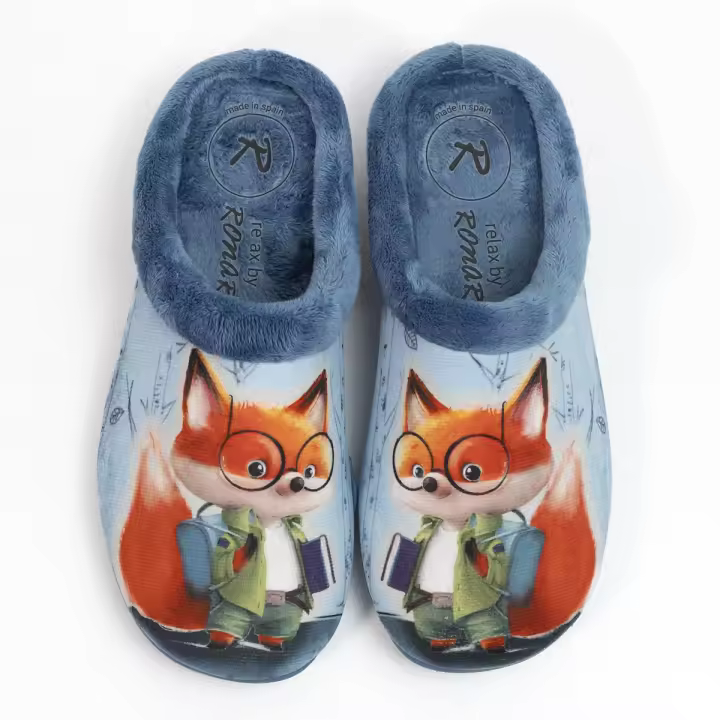 Zapatila De Casa Zorro 2100 Azul - 1